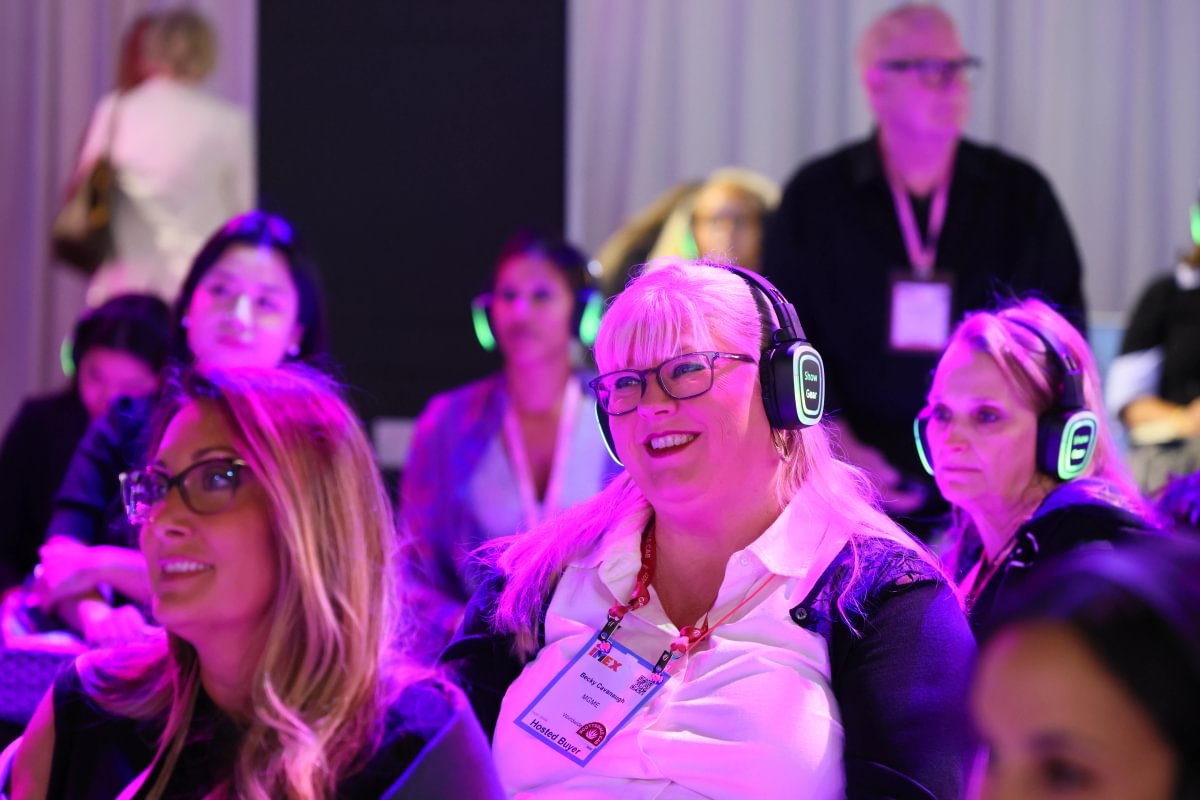 Busy IMEX America exhibition floor