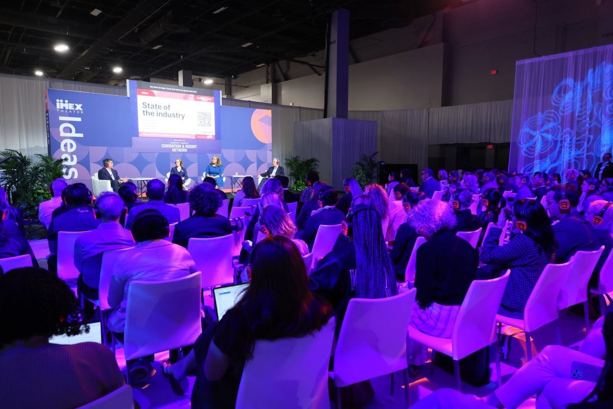 Attendees participating in an education experience