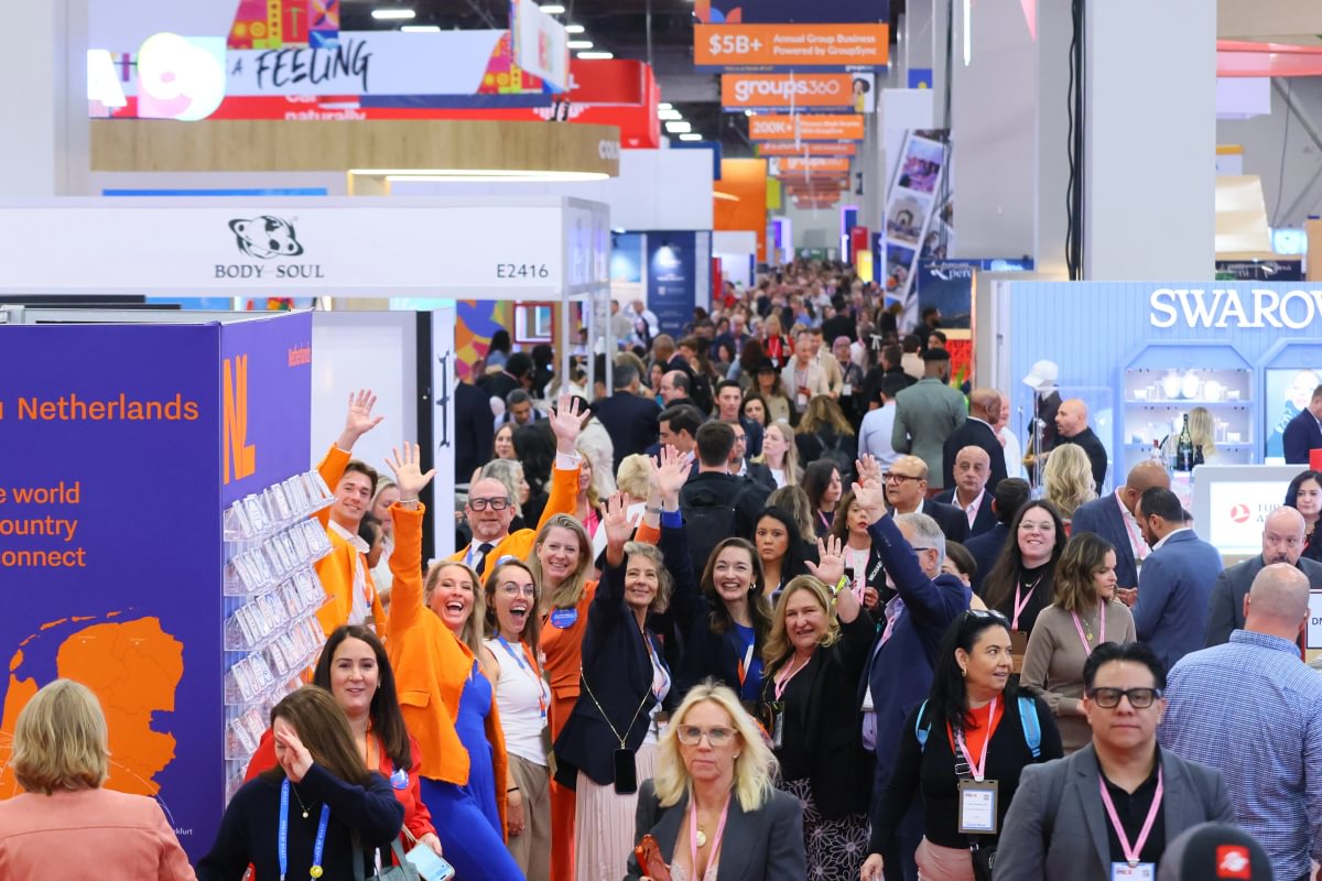 Crowded IMEX America show floor