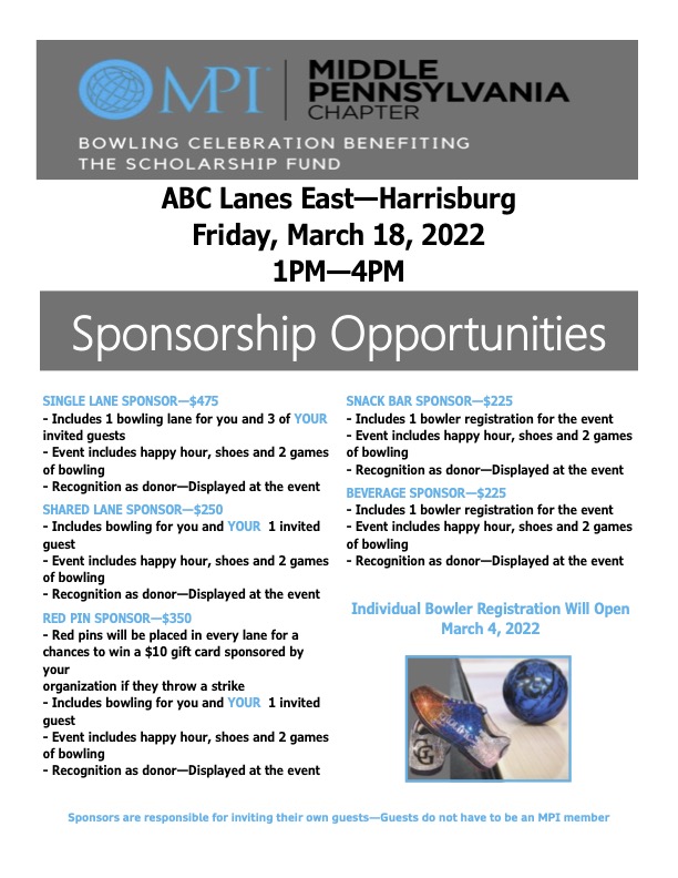 2022 Bowling Registration Form 2022 Bowling Registration Form