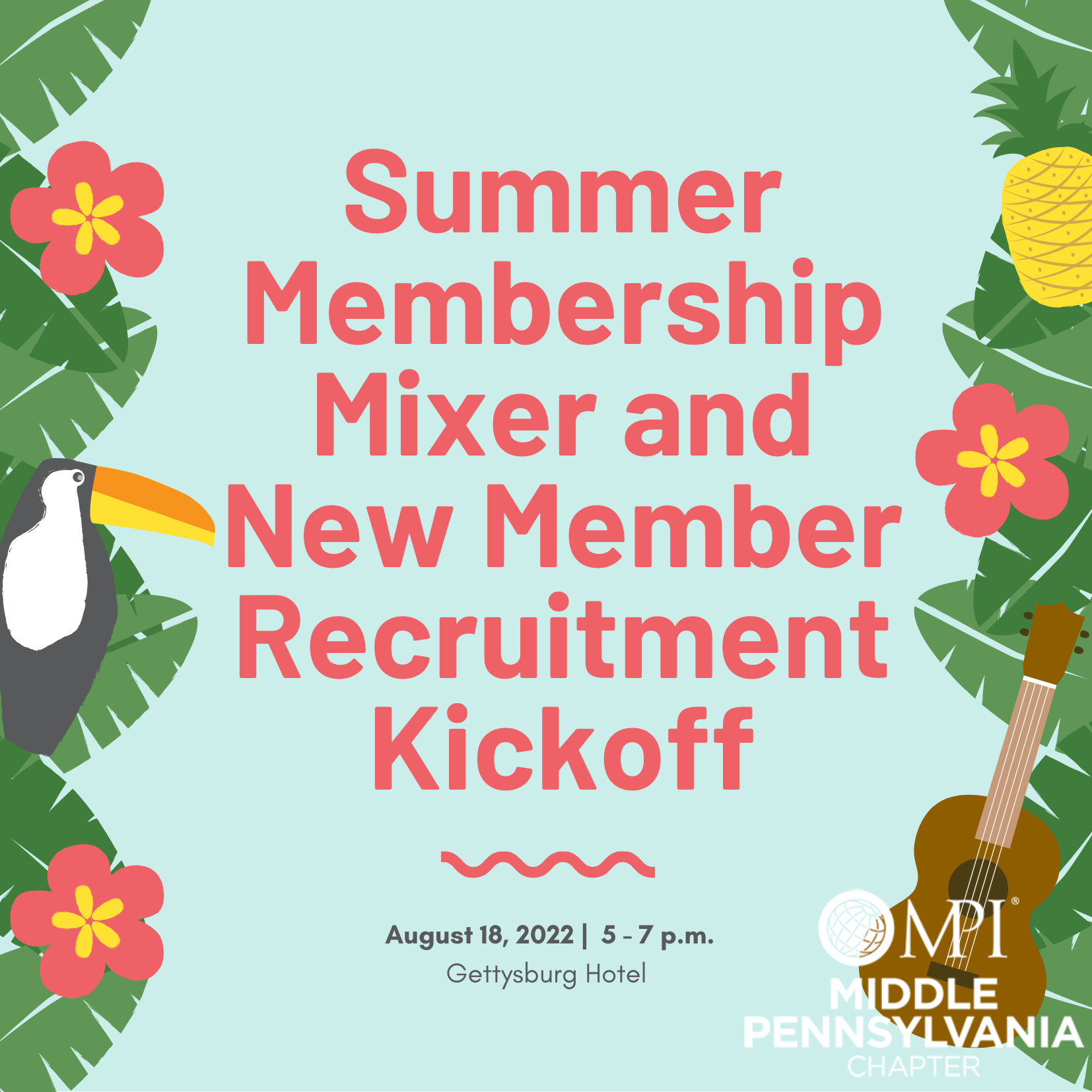 Colorful Palm Leaves Tropical Luau Invitation