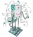 Far Out Galaxy - Robot Booth Illustration Color PNG Large