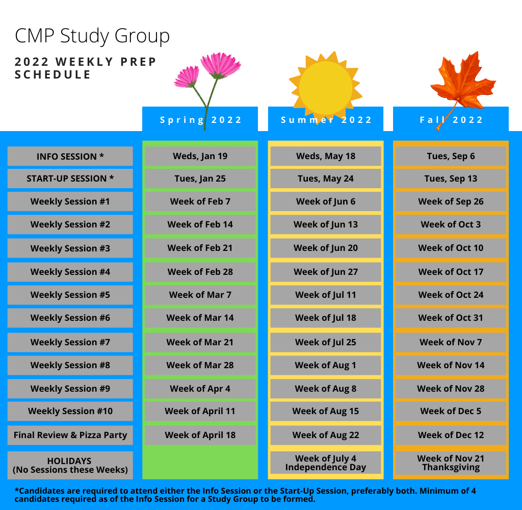 CMP Study Group Prep Schedule No Header