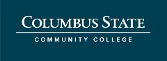 Columbus State Community College logo blue background smaller