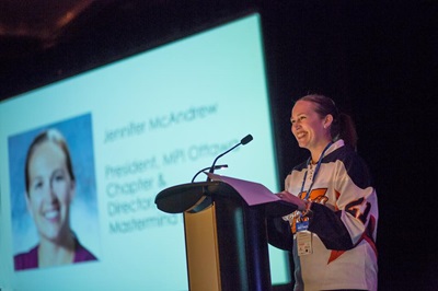Jen speaking podium Jen speaking podium
