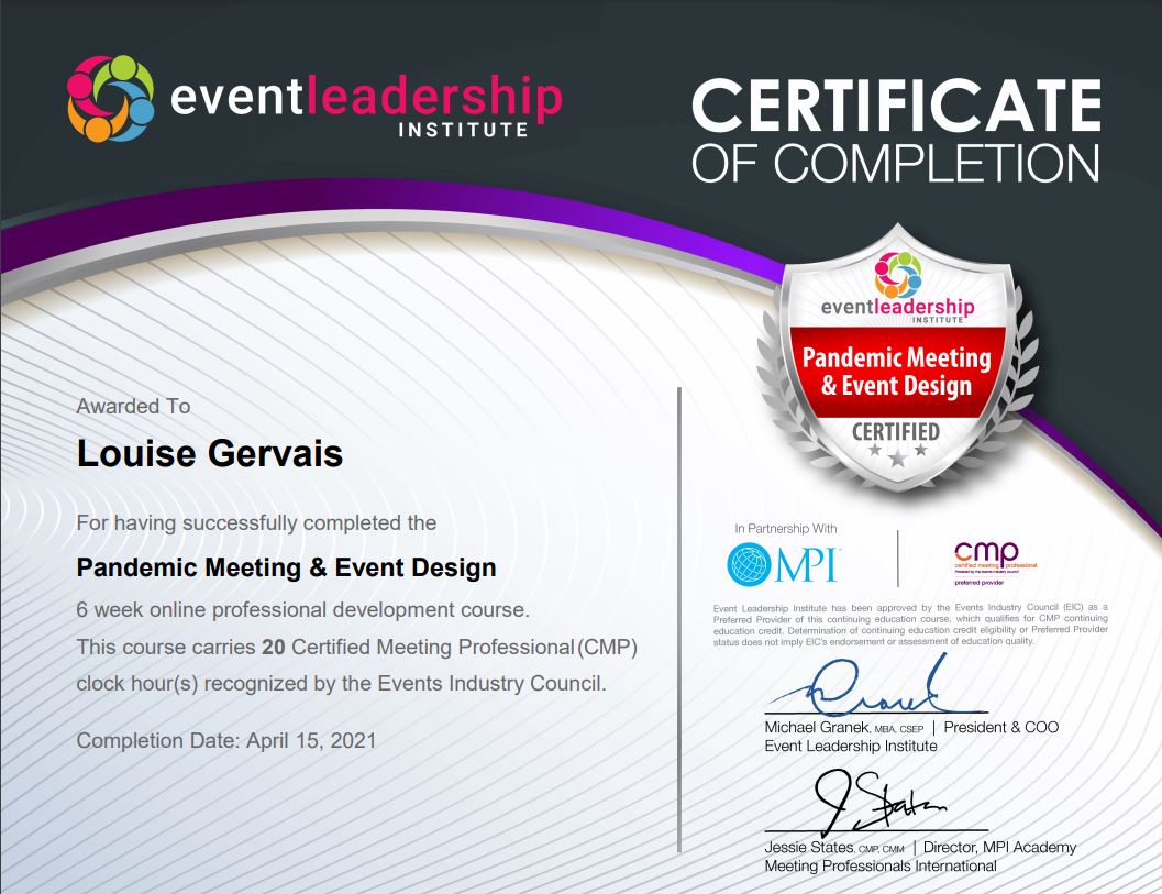 louise gervais certificate