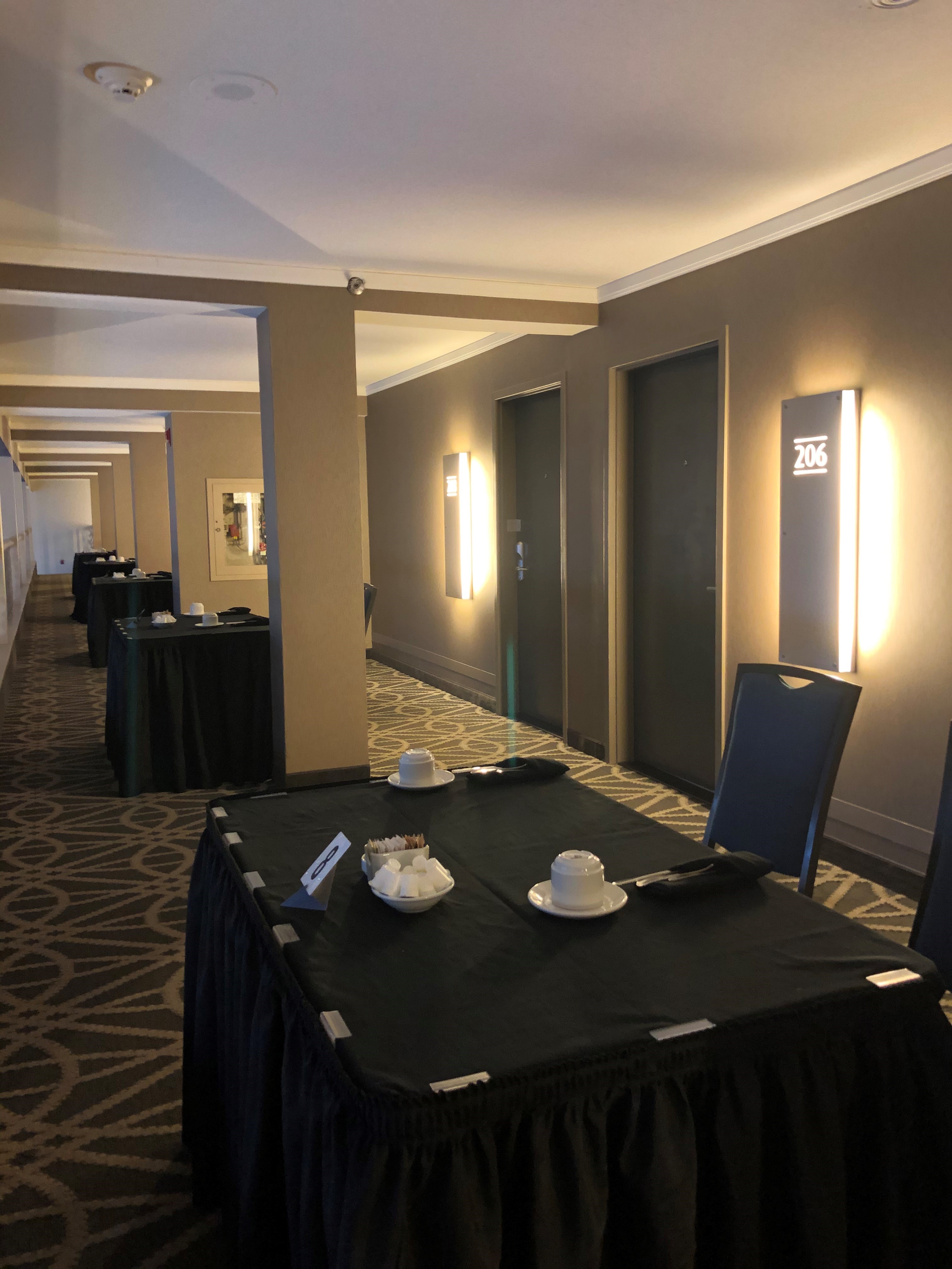 Tourism Saskatoon AGM Experience Dinner - Private Tables Outside Guest's Room