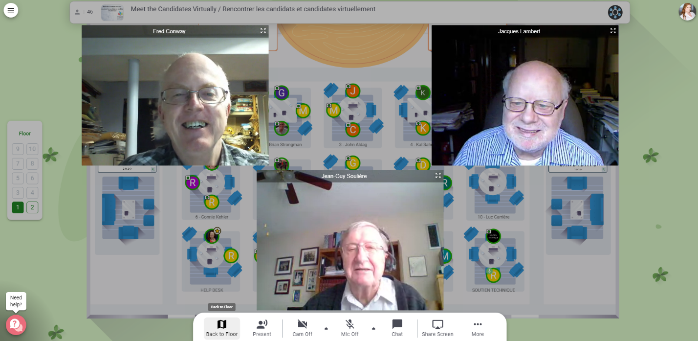 Volunteers engaging at the Meet the Candidates Virtually session