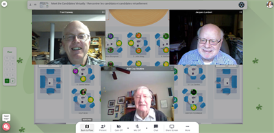 Volunteers engaging at the Meet the Candidates Virtually session Volunteers engaging at the Meet the Candidates Virtually session