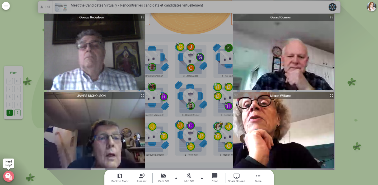 Volunteers from the National Association of Federal Retirees getting to know each other better