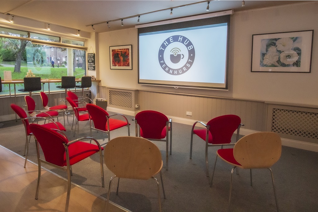 Fernhurst-Hub-Main-Room-for-Hire-with-projector-2 - Ramy Salameh